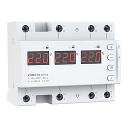 Реле напруги ZUBR 3ф D6-50 red