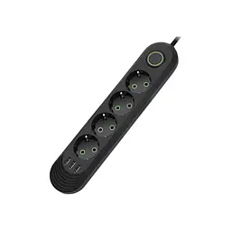 Мережевий фільтр живлення Voltronic F04U, 4 роз. EU, 3 USB Black (F04U-Black) - мініатюра 2