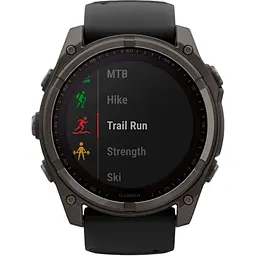 Смарт-годинник Garmin Fenix 8 Solar Sapphire 51mm Carbon Gray DLC Titanium with Black/Pebble Gray Silicone Band (010-02907-10/11/70) [115055] - мініатюра 9