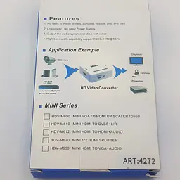 Конвертер адаптер з HDMI в VGA перехідник перетворювач із зовнішнім живленням для Т2 аналого-цифрове перетворення 1080P відео та аудіо UKC білий - мініатюра 7