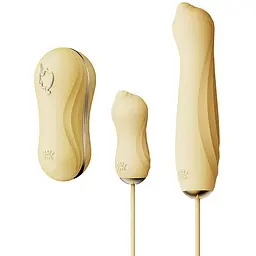 Набір 3в1 Zalo - Unicorn Set Yellow: віброяйце, пульсатор, вакуумний стимулятор