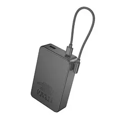 Зовнішній акумулятор HOCO J170A Starlight 22.5W+PD20W fully compatible power bank with cable(20000mAh) Metal Gray - мініатюра 4