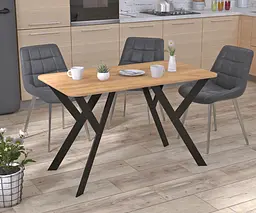 Обідній стіл Ішла 120-65 Loft Design Закруглені кути (Дуб Крафт золотий)