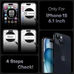 Протиударний чохол TOCOL для iPhone 15 та 2 захисні скла з захистом камери чорний матовий (SKU-057) - мініатюра 3