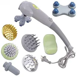 Ручний вібраційний масажер універсальний для тіла Maxtop Magic Massager 8 в 1 Вібромасажер з інфрачервоним випромінюванням і