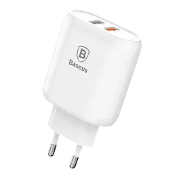 Адаптер-блок живлення мережевий Baseus Bojure 2 USB 3.0 A QC 3.0 18W білий