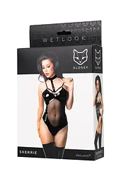 Боді Glossy Wetlook Sherrie L (чорний) - мініатюра 5