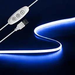 Світлодіодна стрічка Tayire 2 м USB 5 В, синя, 960 світлодіодів, димована COB-стрічка, CRI90+ 4 мм, світлодіодне підсвічування