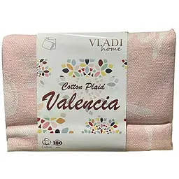 Плед VLADI 140х200см "Валенсія" VANILLA LOVE білий-яск.рож-дим