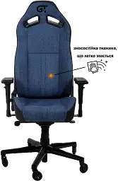 Геймерське крісло GT Racer чорне з темно-синім (X-8009 Fabric Dark Blue/Black) - мініатюра 2