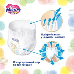 Підгузки Merries Трусики Super Jumbo XL 12-22 кг 38 шт (4901301425881) - мініатюра 7