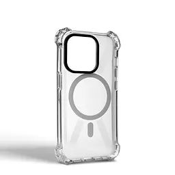 Чехол-накладка для Apple iPhone 15 Pro, Bounce, прозрачный, матовый, противоударный защитный чехол из TPU с магнитом для беспроводной зарядки, защита всего корпуса, бортик вокруг дисплея, амортизирующие вставки, ArmorStandart (ARM74926) - мініатюра 2
