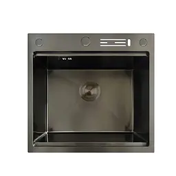 Кухонна мийка Mixxus MH5050-SK Nano-Black зі сходинкою для сушарки MX1940, Графит
