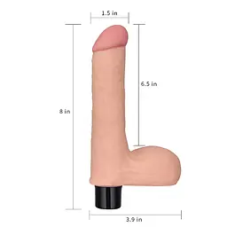 Реалістичний вібратор Lovetoy Real Softee Vibrator With Balls Flesh 17 см тілесний - мініатюра 9