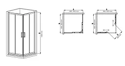 Душова кабіна без піддону Mixxus Premium Diverse SC02-90x90x195-TR Black прозоре скло 5 мм MI6862, Чорний матовий, Універсальна, прозорий - мініатюра 2