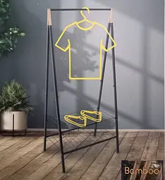 Стійка для одягу Casa Si Garment Rack Bamboo Black (CS92308W04), чорний - мініатюра 2