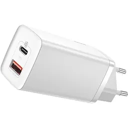 Зарядний пристрій Baseus GaN2 Lite Quick Charger C+U 65W EU white (CCGAN2L-B02)