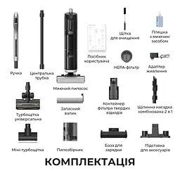 Бездротовий миючий пилосос Dreame H14 DUAL 4 в 1 - мініатюра 15