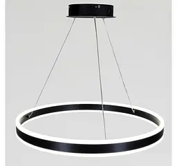 Сучасна підвісна світлодіодна кільцева люстра Artlight 2337/60BK чорна з пультом, диммером та трьома режимами освітлення - мініатюра 3