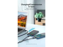 Кабель USB Type-C Vention 2-in-1 USB-A to Dual USB-C Y-Splitter Cable 1m Gray (CQOHF) - мініатюра 9