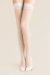 Чулки Gabriella Calze Lycra 15 den з самоутримуються мереживом, білі 3/4 Gabriella 57771 90102 - мініатюра 4