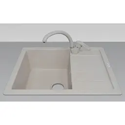 Кухонна мийка Adamant ANILA avena 645x495x200 мм, з крилом 64,5 см - мініатюра 2