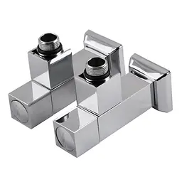 Набір кран напівоборотний кутовий з американкою Solomon Lux 1/2″ Cube chrom 8888 (2шт.) 000021913