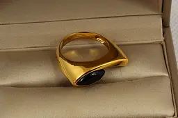 Кільце Xuping Jewelry Око чорний онікс р 18 золотисте - мініатюра 2