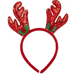 Обідок новорічний "Оленячі ріжки" Bambi 2511(Red) 16,5х14,5 см