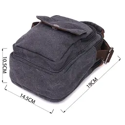 Компактна чоловіча сумка із щільного текстилю Vintage 14,5х19х10,5 см sum0028965 - мініатюра 3