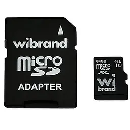 Карта пам'яті Wibrand 64GB mictoSD class 10 UHS-II (U3) V10 Read 80/Write 30 (WICDXU3/64GB-A)
