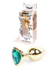 Анальна пробка Jawellery Gold Heart PLUG Green Boss Series 64-00042 98262 - мініатюра 1