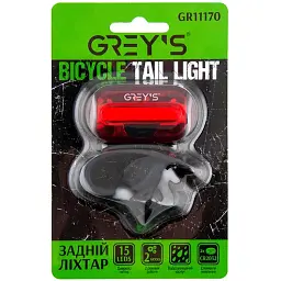 Ліхтарик на велосипед задній Grey's 15хLEDs 2 режими роботи 2XCR2032(GR11170) - мініатюра 3