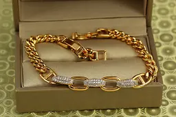Браслет Xuping Jewelry Лауреат з родієм 19 см 8 мм золотистий