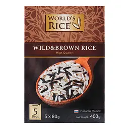 Уцінка. Рис Дикий та Натурал World's Rice 400 г (5 пакетиків по 80 г)  - мініатюра 3