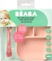 Набір Beaba Babycook порційна тарілка + ложка рожевий (913456) - мініатюра 4