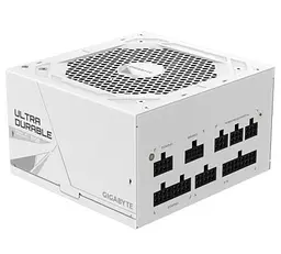 Блок живлення 850 Вт, Gigabyte UD850GM PG5W, білий, модульний, 80+ золотистий, 120 мм, 4xMolex/8xSATA/4x6+2-pin/1x16-pin