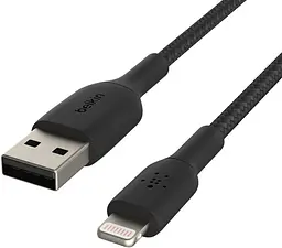 Кабель Belkin USB-A > Lightning заряджання/синхронізації 2м, 12Вт, плетений, чорний teh0013678 - мініатюра 6