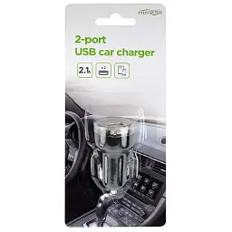 Зарядний пристрій EnerGenie USB 2.1A black (EG-U2C2A-CAR-02) - мініатюра 3
