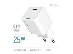 Мережевий зарядний пристрій ColorWay GaN Mini 25 W 1xUSB-C Fast Charging White (CW-CHS052PD-WT) - мініатюра 4