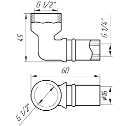 Кутник із внутрішньою різьбою прес APE AP 152 1/2″х16 000001734 - мініатюра 3