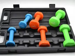 Набір гантелей в кейсі 6 кг PowerPlay 4103 Fitness Dumbells 2 шт *0,5 кг, 2 шт*1 кг, 2 шт*1,5 кг (PP_4103_6kg) - мініатюра 4