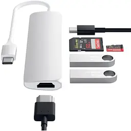 Адаптер Satechi Type-C Slim Multi-Port 4K V2 Silver (ST-SCMA2S) - мініатюра 5
