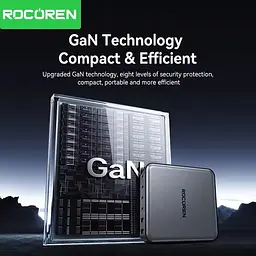 Зарядний пристрій адаптер живлення Rocoren 200 W GaN 0242 2U+4C чорна вилка США (US plug) - мініатюра 5