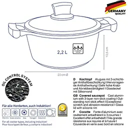 Каструля з кришкою Kela Stella Nova 20 см 2.2 л чорна (12218) - мініатюра 7
