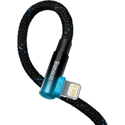 Дата кабель USB-C to Lightning 1.0m 20W 90° corner black/blue Baseus (CAVP000221) - мініатюра 4