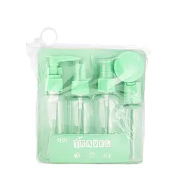 Дорожній набір туалетного приладдя з 5 флаконів для косметики WH Travel Bottles Set, Салатовий