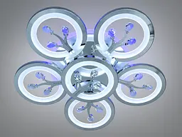 Стельовий LED-світильник «Квіткове сяйво» Diasha 8135/5+1HR — 95 Вт, диммер, пульт, 6 світлових кілець - мініатюра 3