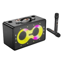 Караоке — акустика Hoco ha8 Ave wireless dual-mic outdoor бездротова з 2 мікрофонами - мініатюра 2