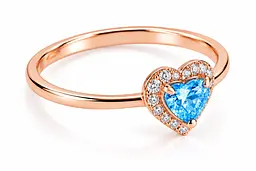 Жіноча золота каблучка Jewellery Continent "Блакитне серце" з топазом 14 (К-0927) - мініатюра 3
